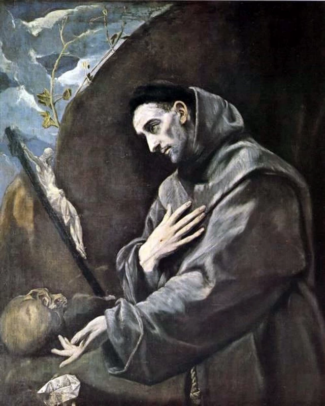 San Francesco adora il crocifisso